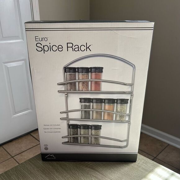 NEW β¦ SPECTRUM βEuroβ Silver Spice Rack - Picture 1 of 2